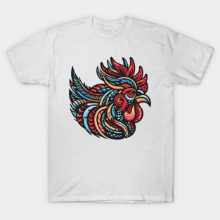 Design of a Huichol style rooster T-Shirt